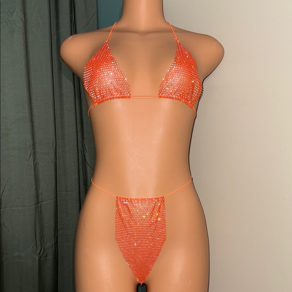 NWOT Sparkling Orange Bikini Set